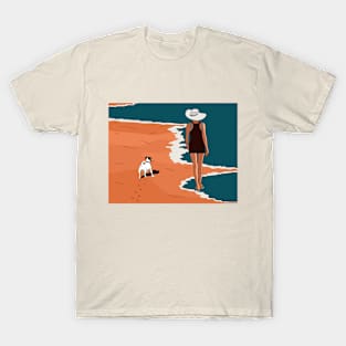 Beach walk with dog T-Shirt